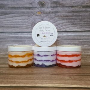 4 jars of Made to Lather's Body Parfait