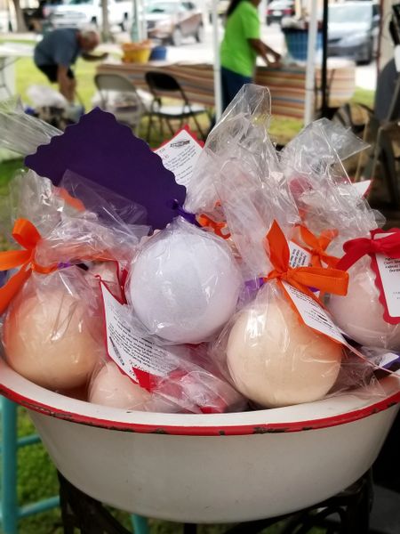 Bowl of bath bombs by Made to Lather