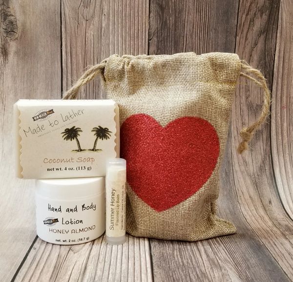 soap, lotion and lip balm set by Made to Lather