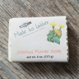 bar of cactus flower soap by Made to Lather