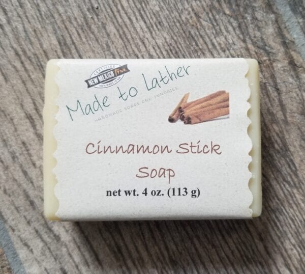 bar of cinnamon stick soap by Made to Lather