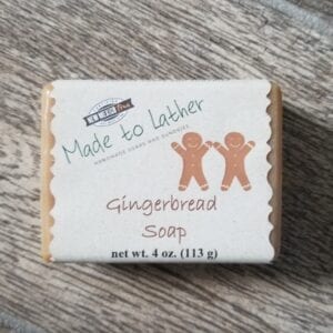 bar of gingerbread soap by Made to Lather