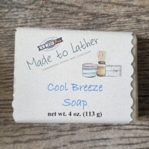 Bar of cool breeze soap by Made to Lather