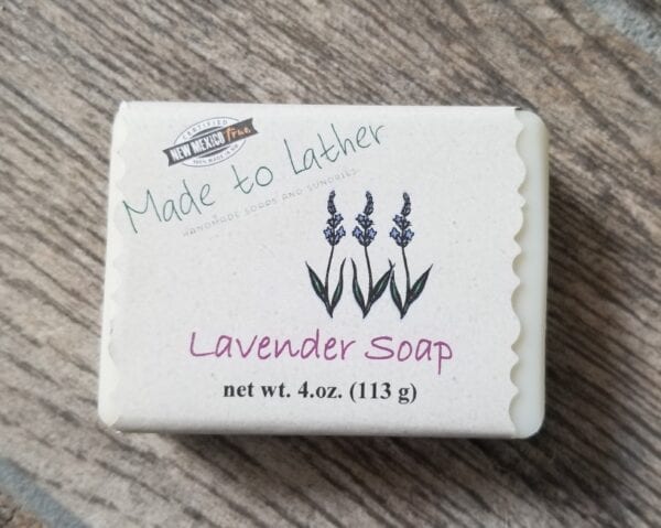 bar of lavender soap by Made to Lather