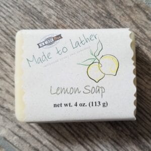 bar of lemon soap by Made to Lather