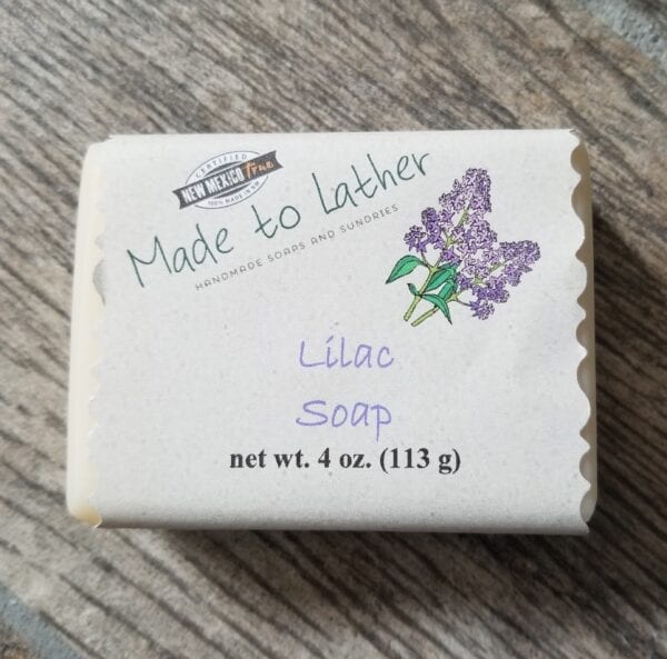 bar of lilac soap by Made to Lather
