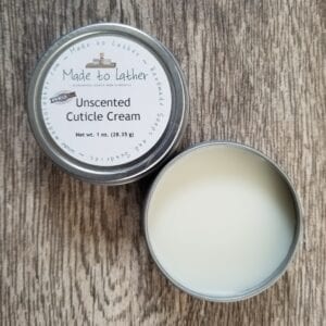 unscented cuticle cream tin by Made to Lather