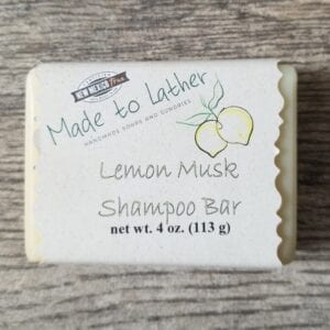 bar of Made to Lather's shampoo bar soap