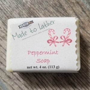 bar of Made to Lather's peppermint soap