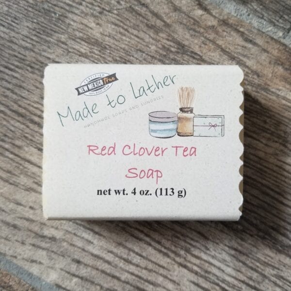 a bar of Made to Lather's Red Clover Tea soap