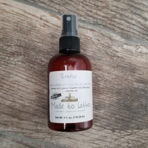 bottle of renew body spray by made to lather
