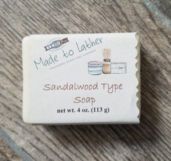 a bar of Made to Lather's Sandalwood soap