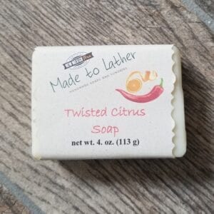 a bar of Made to Lather's Twisted Citrus soap