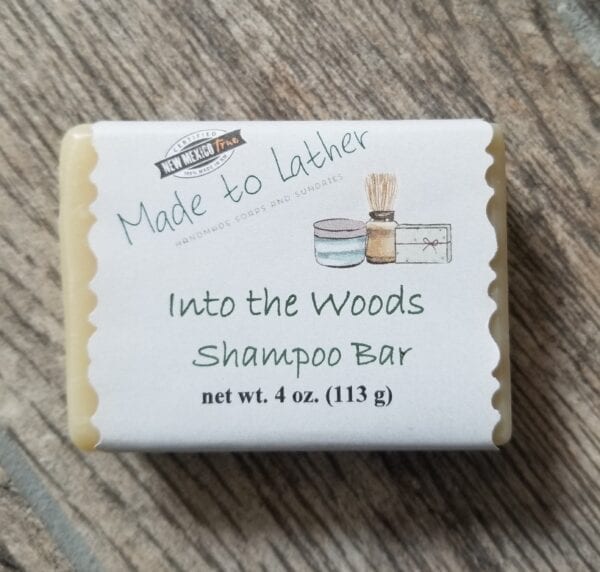 a bar of Made to Lather's Into the Woods Shampoo Bar soap